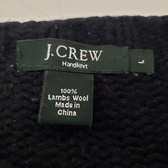 J Crew Handknit Lambswool Sweater Vintage Y2K Winter Pullover Womens Sz Large - Picture 5 of 9